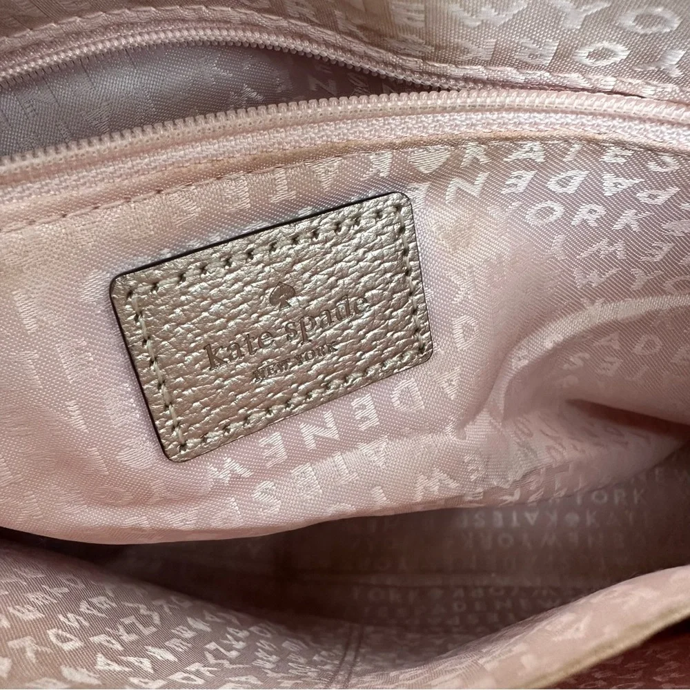 Kate‎ Spade Wellesley Rachelle Satchel Rose Gold Pebbled Leather Purse Handbag